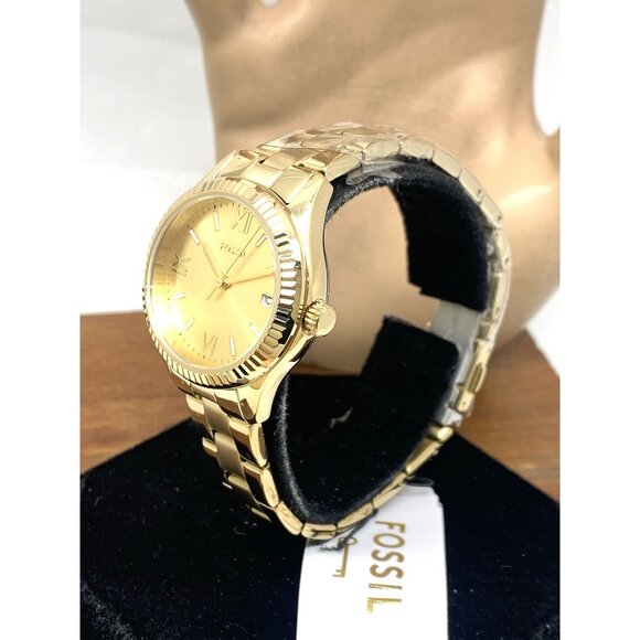 Fossil Women's Watch BQ3638 Scarlette Quartz Gold Dial Stainless Steel 30mm - Picture 2 of 14